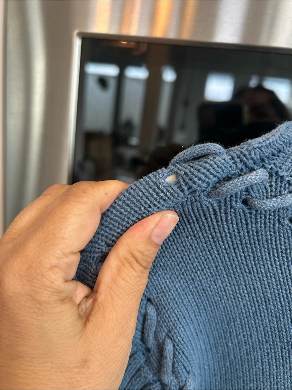 Lovers + Friends Cropped Cable-Trim Sweater size S has wear